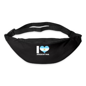 J’aime l’Argentine drapeau du cœur Argentine - Sac banane - noir - Devant