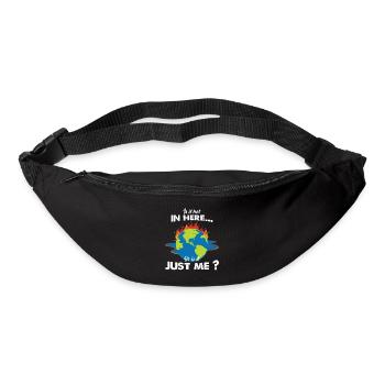 Global warming funny Earth burns and sweats - Bum bag - black - Front