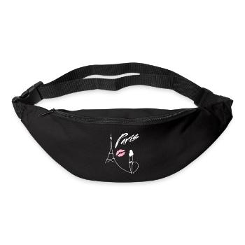 One Line Drawing Mrs. Eiffel Tower Paris Kussmund - Bum bag - black - Front
