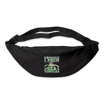 I swim with sea turtles - Bum bag - black - Front