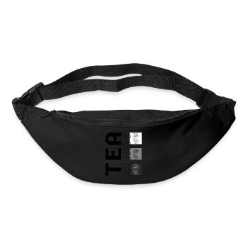 Tea Shirt, Pile Of Tea Cups Design, Tea Addict - Bum bag - black - Front