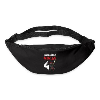Fête d’anniversaire Ninja japonais de 4 ans Anniversaire - Sac banane - noir - Devant