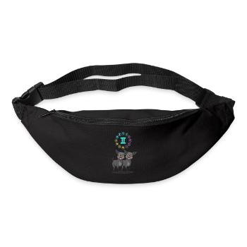 Lustiger Hund Liebhaber Horoskop Zwillinge Sternzeichen Cool - Gürteltasche - Schwarz - Vorne