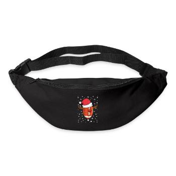 Football Fan Lover Reindeer Antlers Christmas - Bum bag - black - Front
