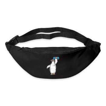 Pinguin Bodybuilder Hantel Bodybuilding - Gürteltasche - Schwarz - Vorne