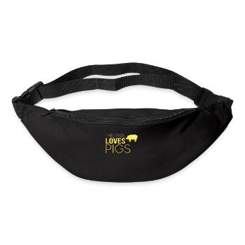 Dicton de cochon fille - Sac banane - noir - Devant