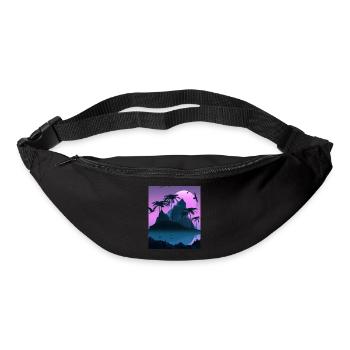 Vaporwave Aesthetic Palmiers de l’île tropicale - Sac banane - noir - Devant