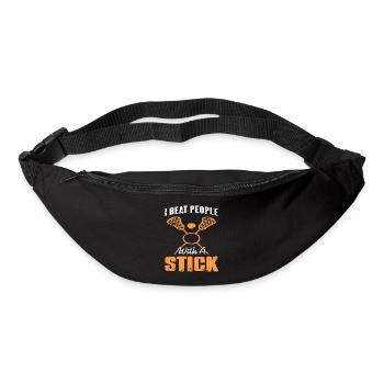 I Beat People With A Stick Funny Lacrosse Tea - Bum bag - black - Front