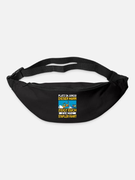 staplerfahrer Stapler Geschenk Gabelstapler Spruch - Gürteltasche - Schwarz
