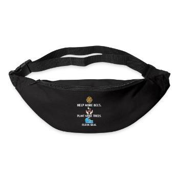 Help More Bees Plant More Trees Clean Seas - Bum bag - black - Front