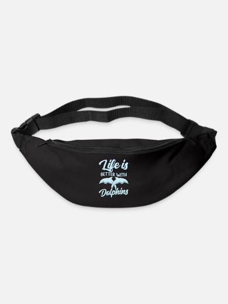 Das Leben Ist Besser Mit Delfinen Delfine Delfin - Gürteltasche - Schwarz