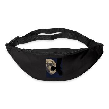 Night Sky With Full Moon Shadow Of A Bird of Prey - Bum bag - black - Front