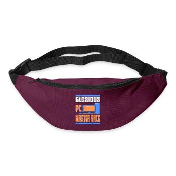 Glorious PC Master Race Retro Vintage T-Shirt - Bum bag - burgundy - Front