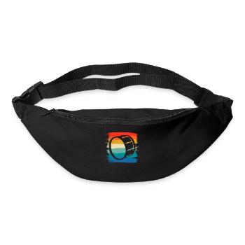 Retro Vintage Classic Bass Drum Instrument Drummer - Sac banane - noir - Devant