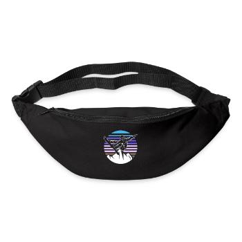 Snowboarder rétro - Sac banane - noir - Devant