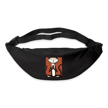 Portrait de chat méditant le cubisme de chat - Sac banane - noir - Devant