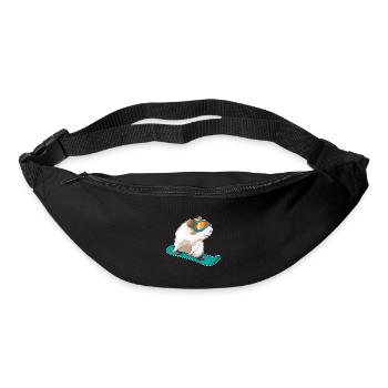 Meerschweinchen Snowboarder Snowboard - Gürteltasche - Schwarz - Vorne