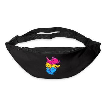Subtle Pansexual Pride Flag Kawaii Axolotl LGBTQ - Gürteltasche - Schwarz - Vorne