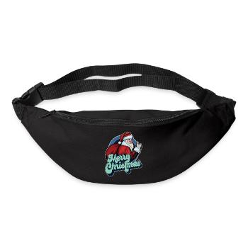 Frohe Weihnachten Weihnachtsmann Daumen hoch Weihnachtsgeschenk - Gürteltasche - Schwarz - Vorne