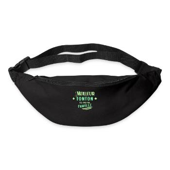 Meilleur Tonton Idée Cadeau Futur Tonton - Sac banane - noir - Devant