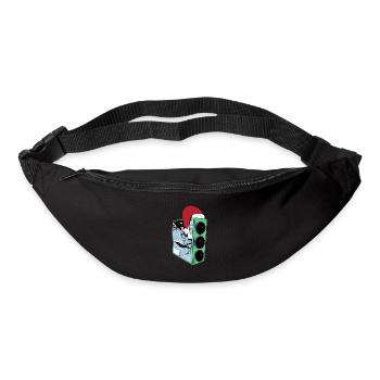 Gamer PC mit Mütze Lustiges Zocker Outfit Xmas - Gürteltasche - Schwarz - Vorne