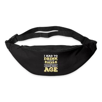 Drink a lot of beer to reach that age - Bum bag - black - Front