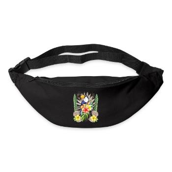 Toucan bird, toucan saying, hibiscus toucan - Bum bag - black - Front