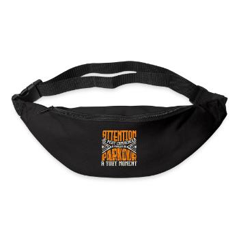 Avertissement, Parkour à tout moment. - Sac banane - noir - Devant