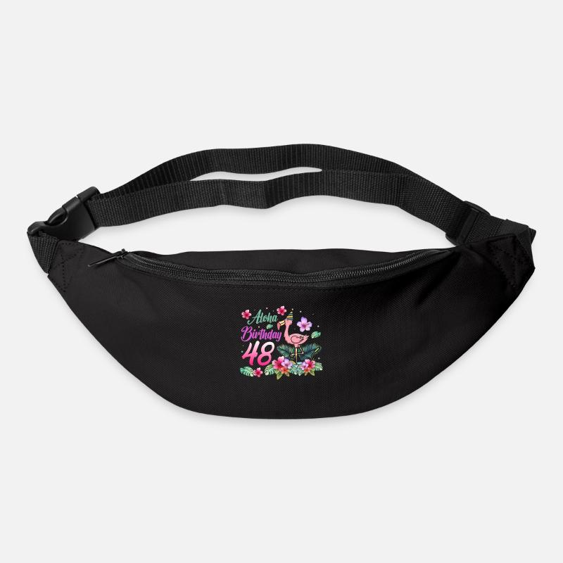 Aloha Geburtstag 48 Flamingo Vogel 48. Geburtstag - Gürteltasche - Schwarz