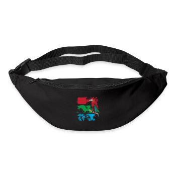 Perroquet coloré sur une branche - Sac banane - noir - Devant