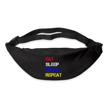 Eat Sleep Helau Repeat | Fastnacht Mainz Feiern - Gürteltasche - Schwarz - Vorne