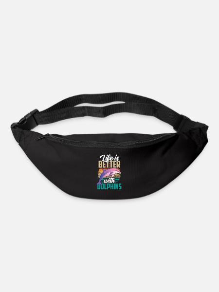 Das Leben Ist Besser Mit Delfinen Delfin Delfine - Gürteltasche - Schwarz