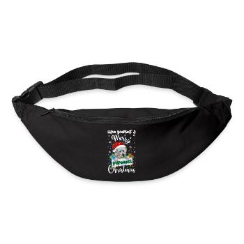 Great Pyrenees Weihnacht Goldener Hunde Geschenk - Gürteltasche - Schwarz - Vorne