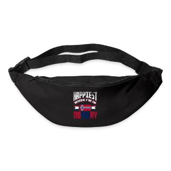 Norvège Norvège Norvège la plus heureuse quand je suis en Norvège - Sac banane - noir - Devant