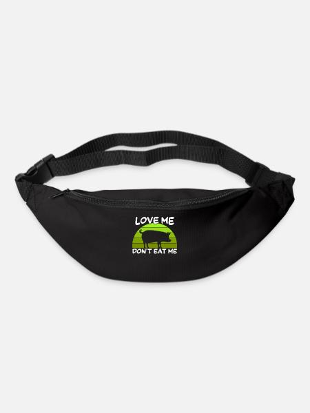 Liebe Mich Esse Mich Nicht - Veganer Spruch - Gürteltasche - Schwarz