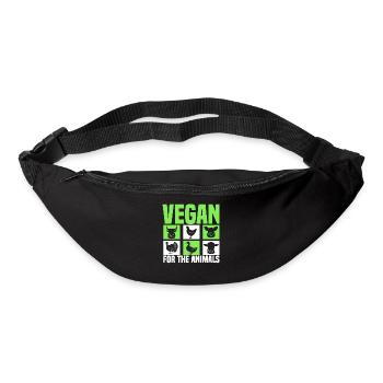 Vegans pour les animaux - véganisme - Sac banane - noir - Devant