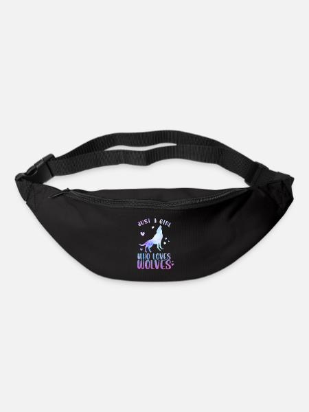 Juste une fille qui aime les loups - Sac banane - noir