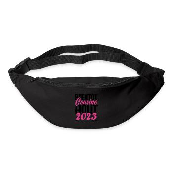Cadeau Annonce grossesse bientôt Cousine Aout 2023 - Sac banane - noir - Devant