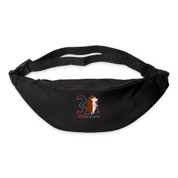 Hedgehog joue de la flûte - Hérisson 3ème anniversaire - Sac banane - noir - Devant