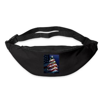 American Christmas Christmas Tree with US - Bum bag - black - Front