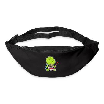 Kawaii Turtle Eating Ramen Noodles Anime Girls - Sac banane - noir - Devant