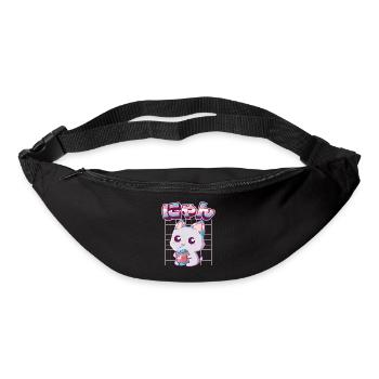 Transgender Stolz Kawaii Katze Erdbeermilch Trans - Gürteltasche - Schwarz - Vorne
