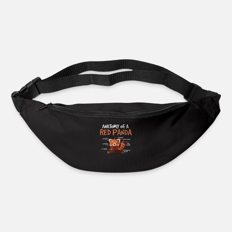 Panda roux Anatomie d’un zoologiste scientifique du panda roux - Sac banane - noir
