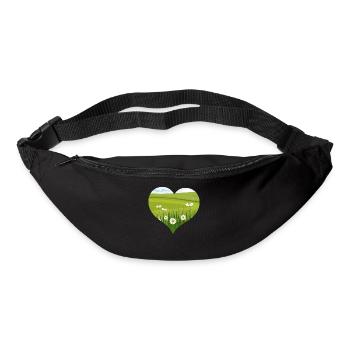 Bloomcore Aesthetic Flowercore Heart Shape Cottagecor - Bum bag - black - Front