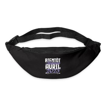 Annonce grossesse. bientôt Mamie Avril 2023. - Sac banane - noir - Devant
