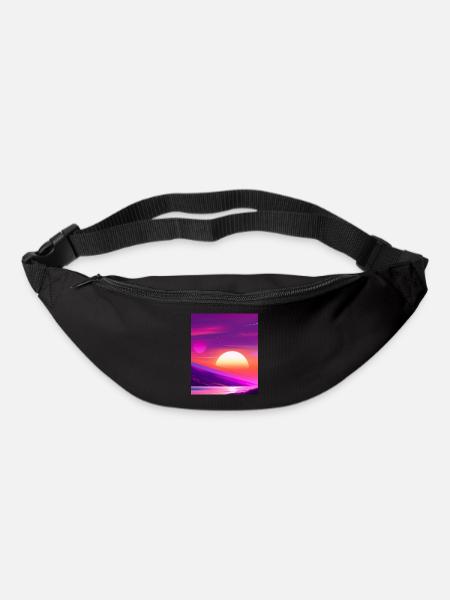 Vaporwave Sun Synthwave Sunset - Gürteltasche - Schwarz