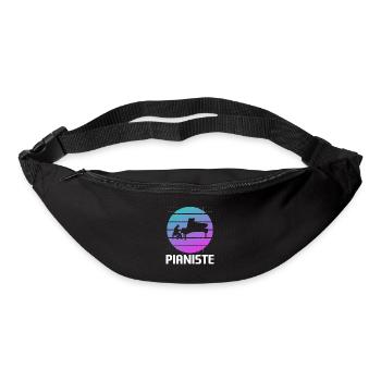 Retro Pianiste Instrument Piano - Sac banane - noir - Devant