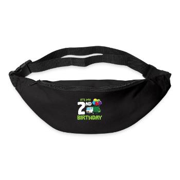 Es ist mein 2. Geburtstag Müllwagen 2. Geburtstag - Gürteltasche - Schwarz - Vorne