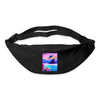 Synthwave Sun Hawaii Vaporwave Aesthetic - Bum bag - black - Front