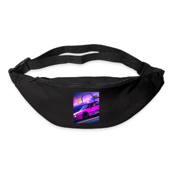 Vaporwave Esthétique Synthwave Car - Sac banane - noir - Devant